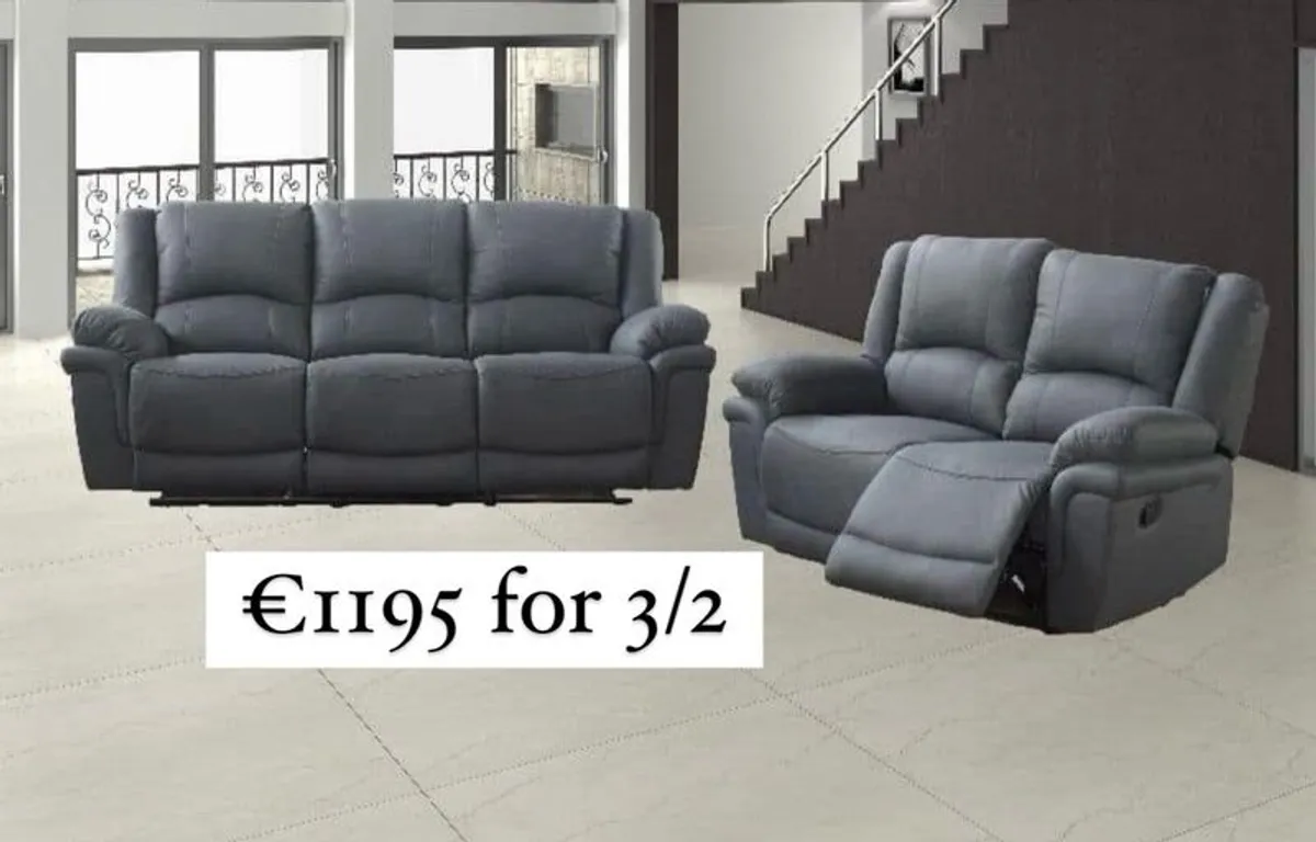Easy clean fabric recliner sofa set on sale !
