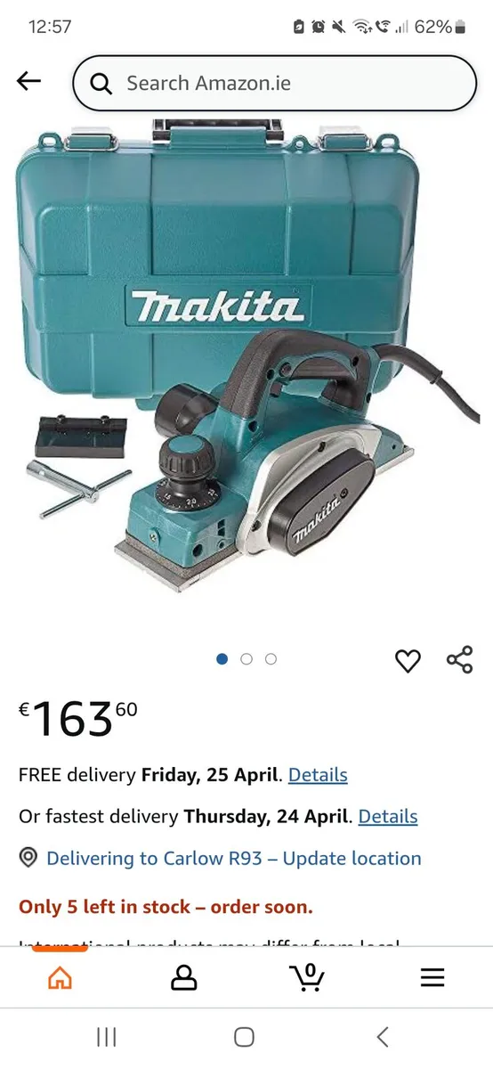 Makita 82 240v corded Planer- used twice - Image 2