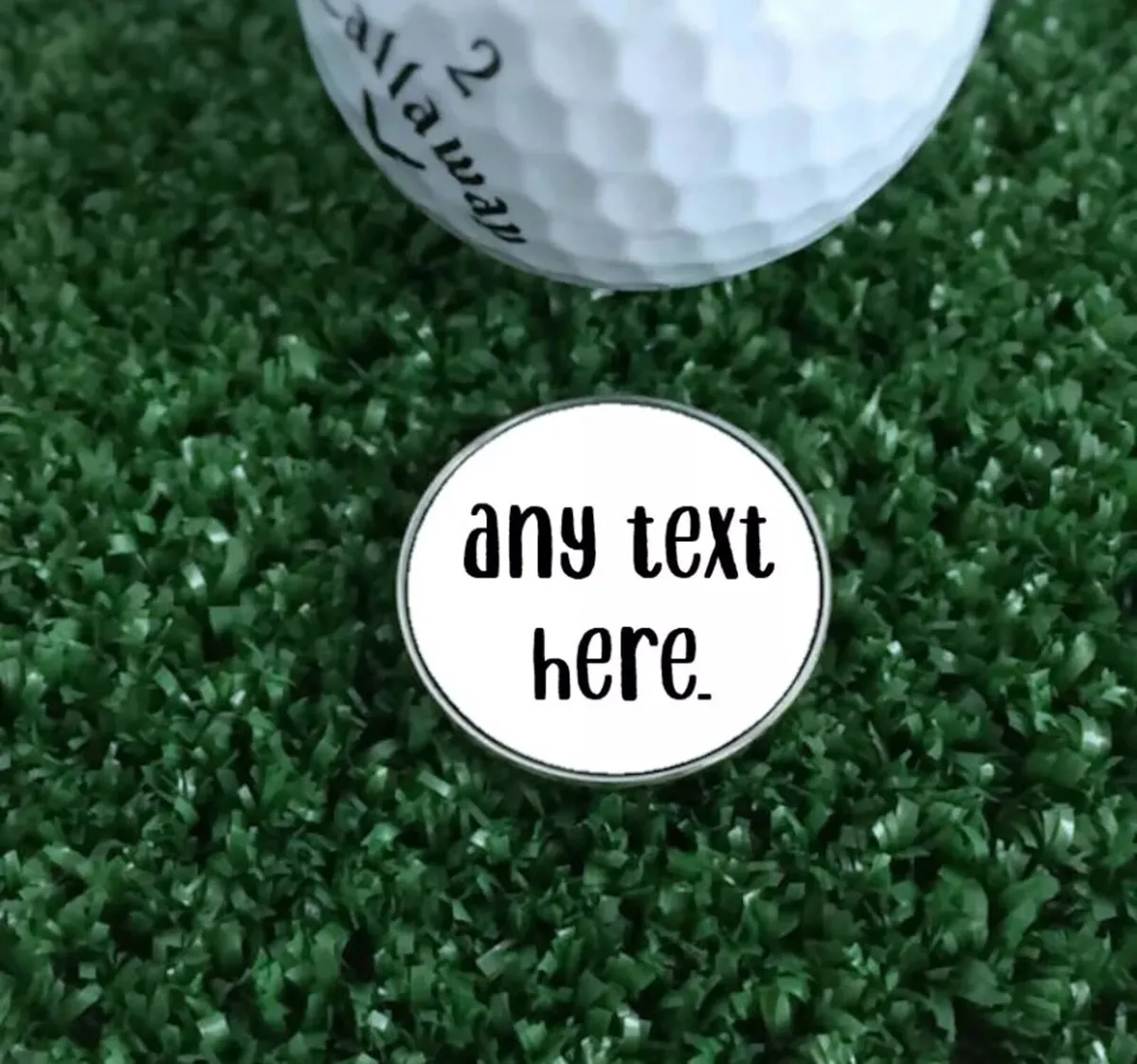 Personalised Golf Ball Coin Marker Your Text/Photo - Image 3