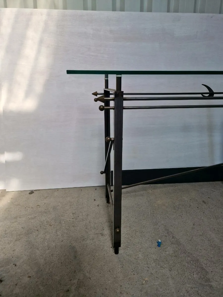 Glass top steel fame table - Image 3