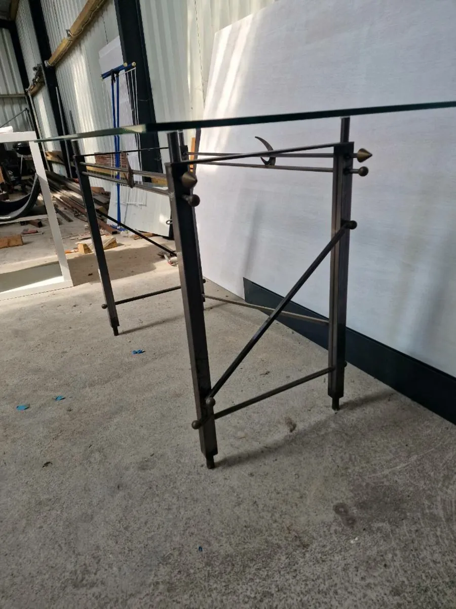 Glass top steel fame table - Image 4