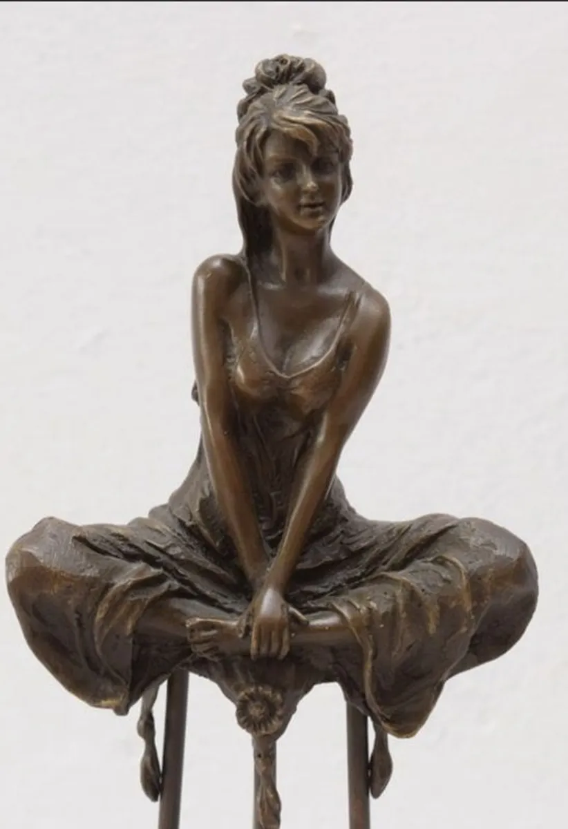 Woman On A Stool - Bronze (Signed) - Image 2