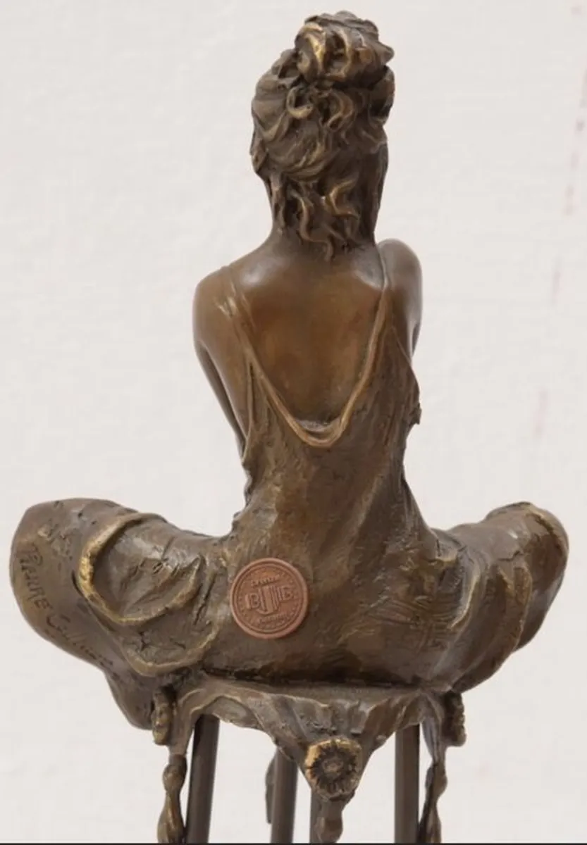 Woman On A Stool - Bronze (Signed) - Image 4