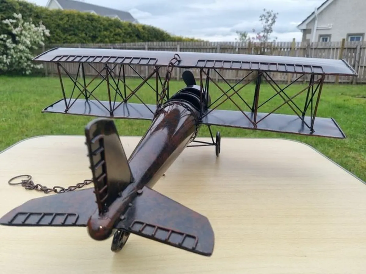 Large metal model of a vintage airplane - Image 3