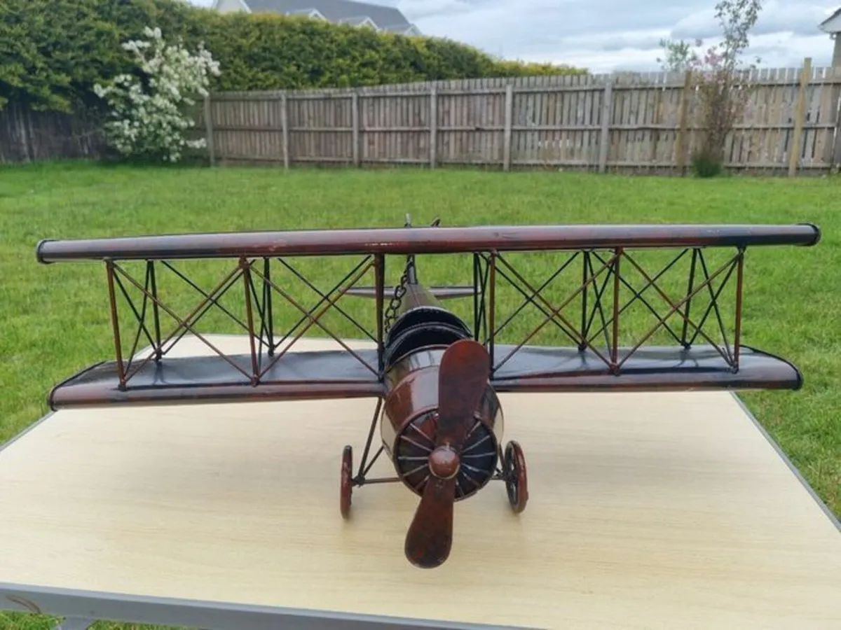 Large metal model of a vintage airplane - Image 4