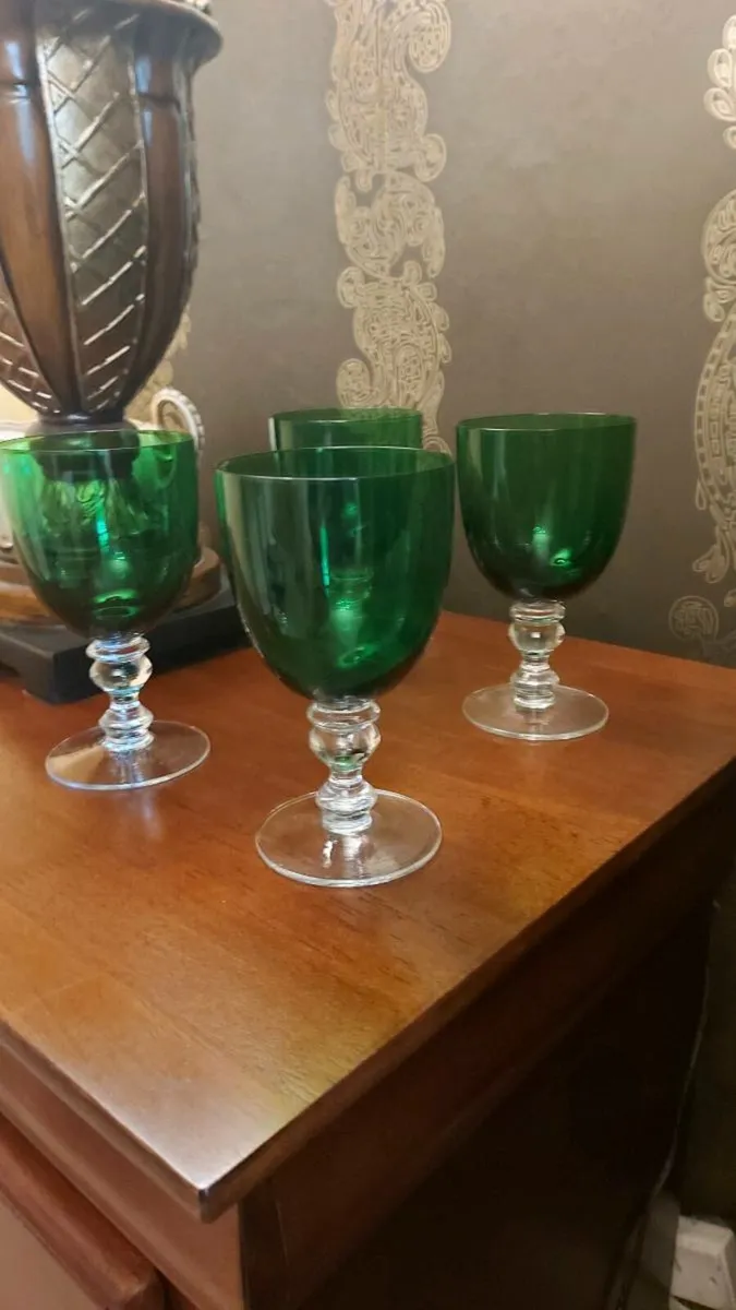 Green Wine Goblets [x 4 ] - Image 2