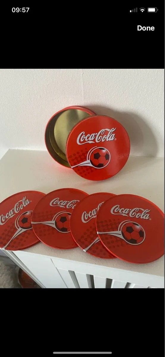 Coca Cola Football Coasters Set - Image 1