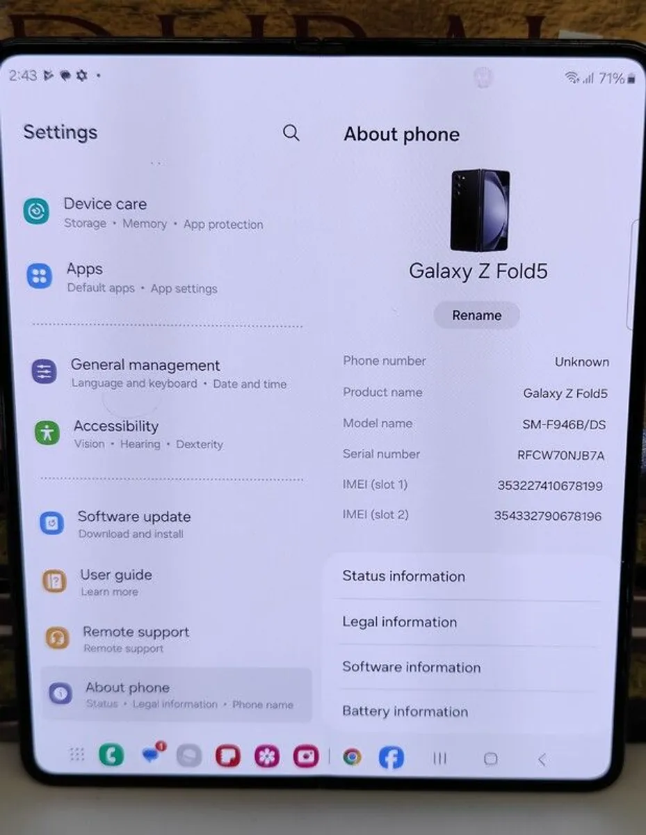 Samsung Galaxy Z Fold5 Z Fold 5 12GB RAM 256GB Dual Sim Unlocked Phantom Black - Image 2