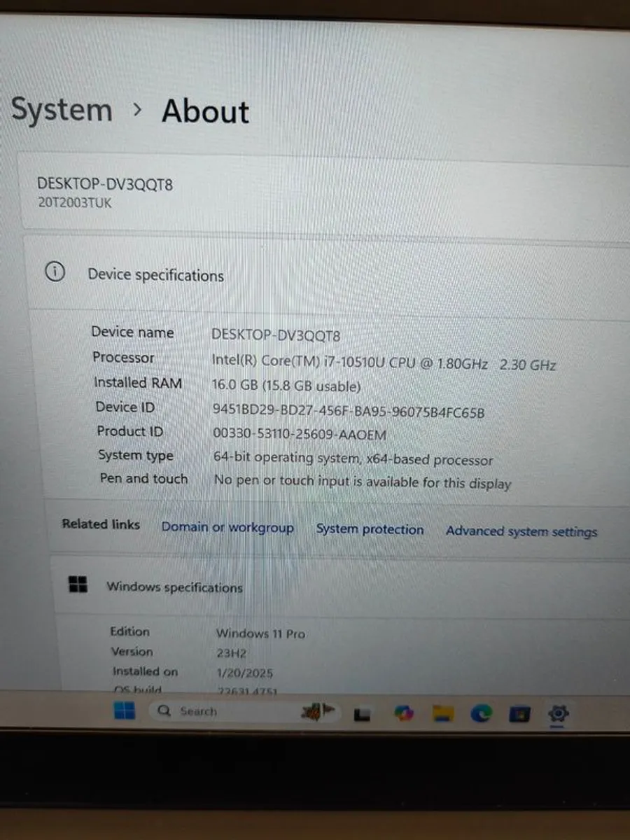 Lenovo ThinkPad X13 Yoga G1 Core i7 10510U (10th Gen) 16GB RAM 500GB SSD Windows 11 Pro (Has Sim Card) - Image 3