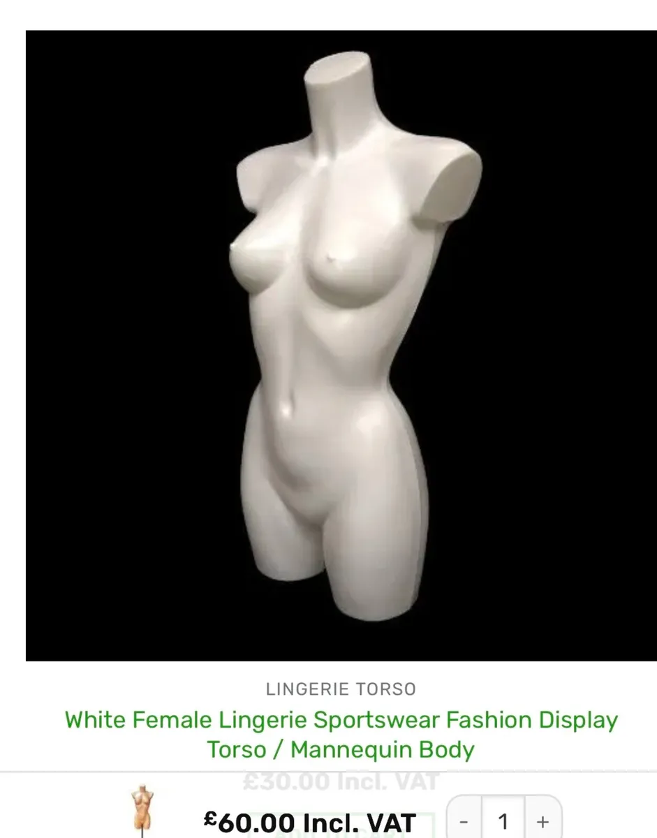 White Female Mannequin with stand - Image 1