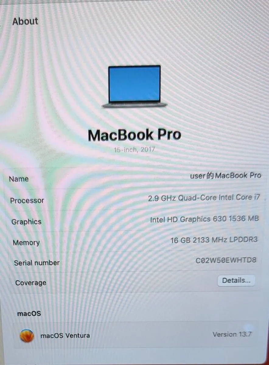 Touch Bar Apple Macbook Pro (15"/ Mid 2017) 2.9 GHz Intel Core (i7) 16GB RAM 500 SSD Hard macOS VENTURA Battery Cycle: 621 - Image 4
