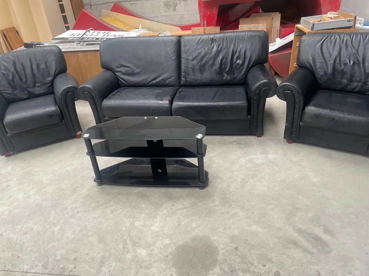 Leather Couch and 2 Chairs