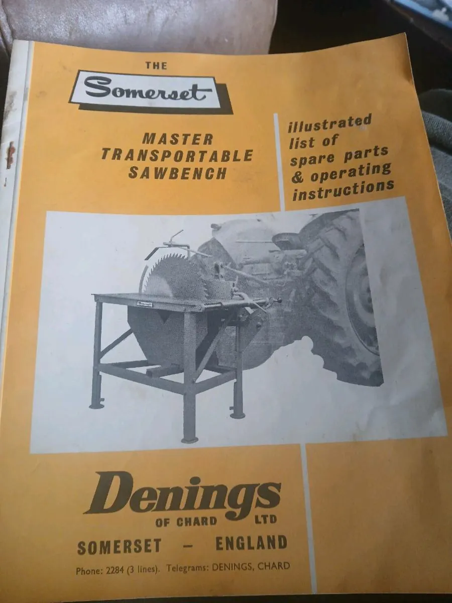 Somerset sawbench parts manual c.1950 - Image 1