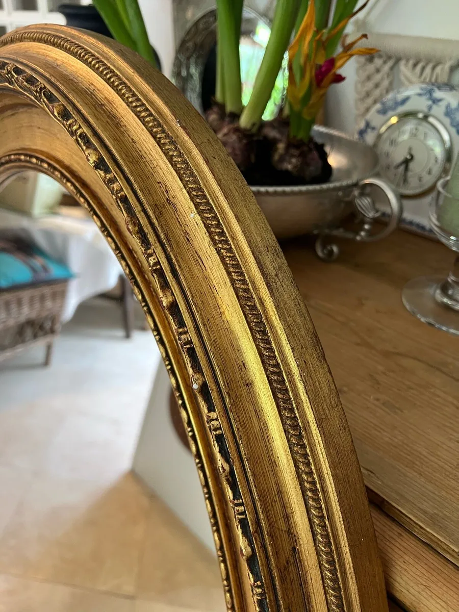Vintage gilt mirror oval - Image 4