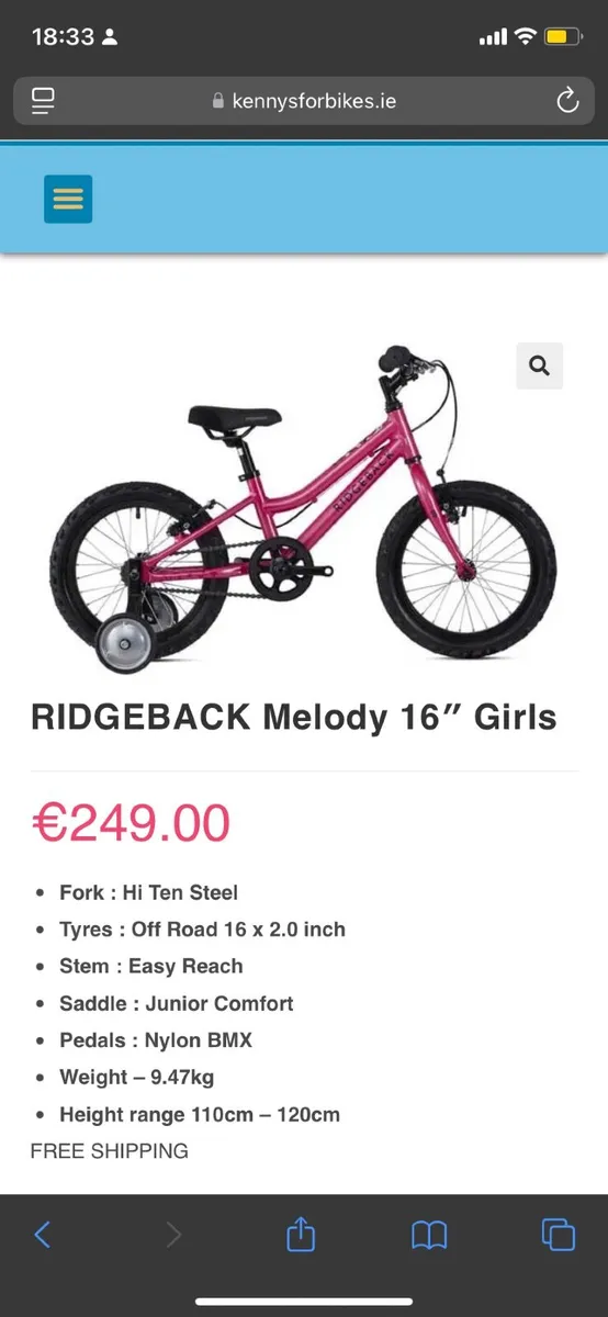 Child’s Ridgeback bike 16inch - Image 4