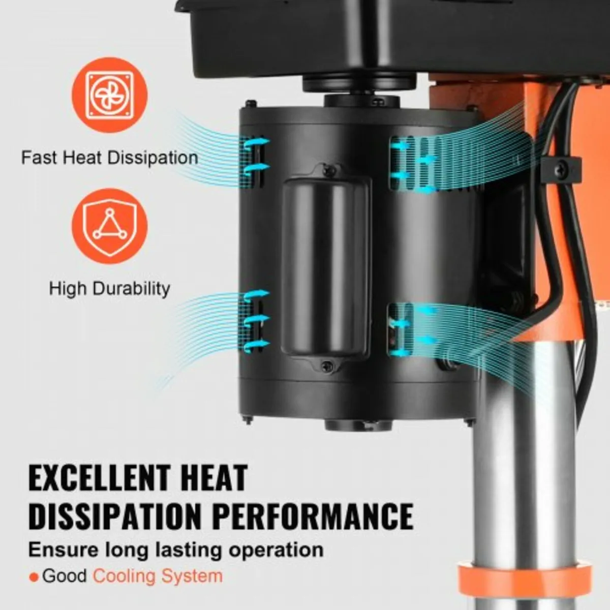 750W Bench Drill Press, 440-2580RPM Continuously V - Image 4