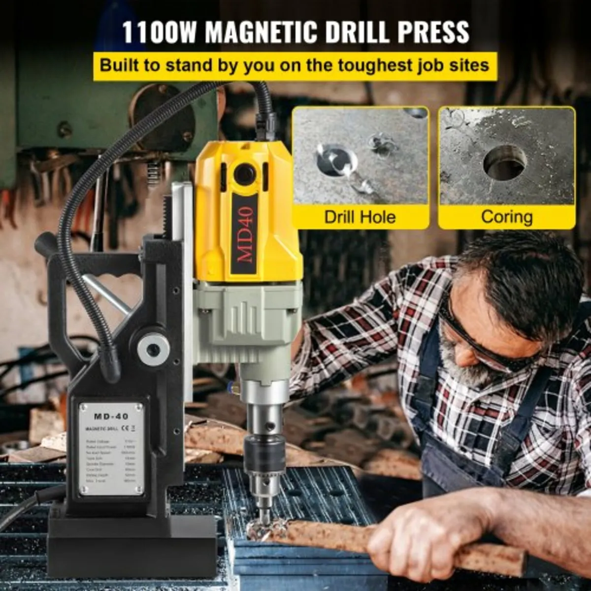 Magnetic Drill, 1100W 1.57" Boring Diameter, 2697l - Image 2