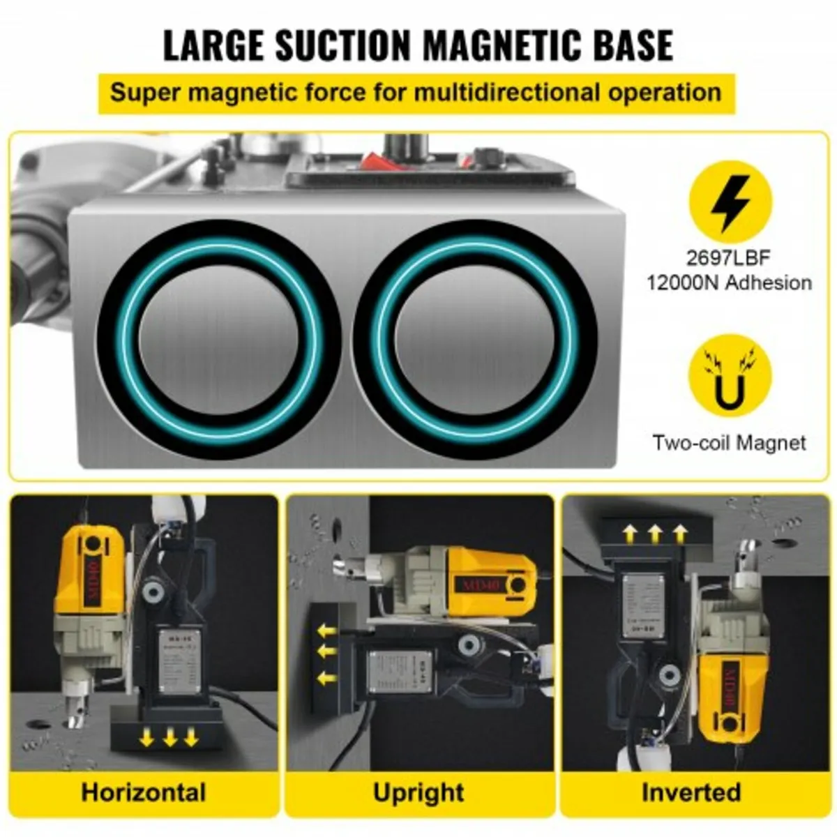 Magnetic Drill, 1100W 1.57" Boring Diameter, 2697l - Image 4