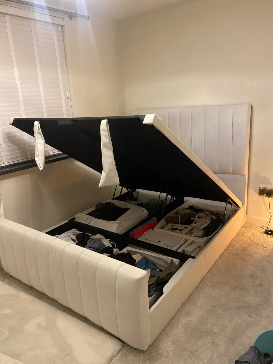 King Bed frame with storage like new 2 months old - Image 1