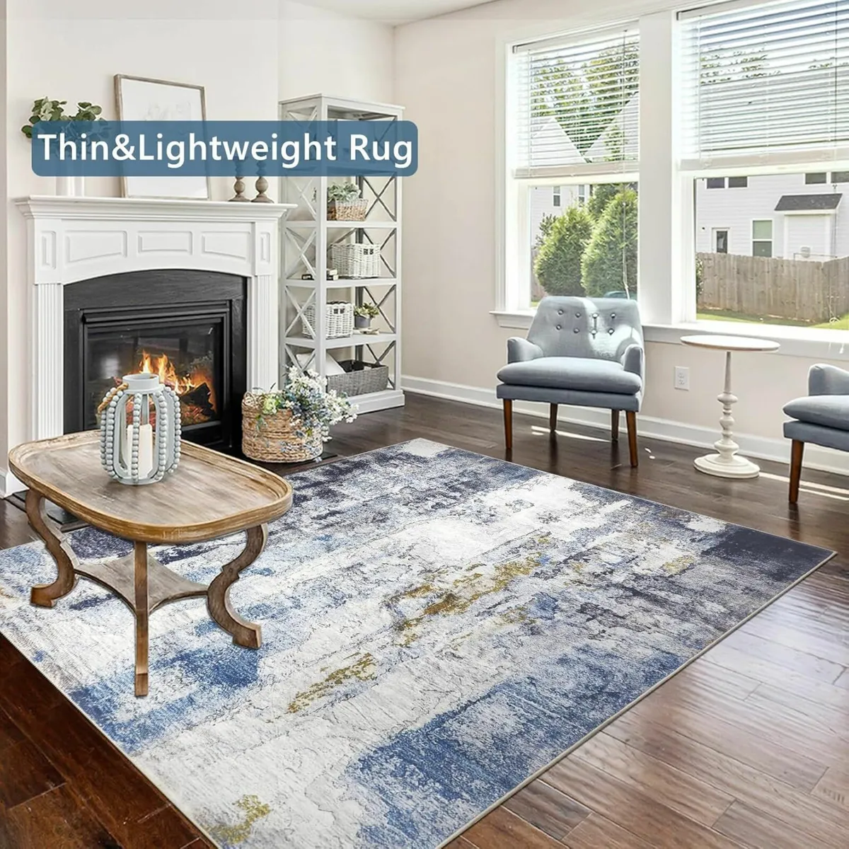 Modern Rugs Living Room Large 160x230cm Grey/Blue - Image 2