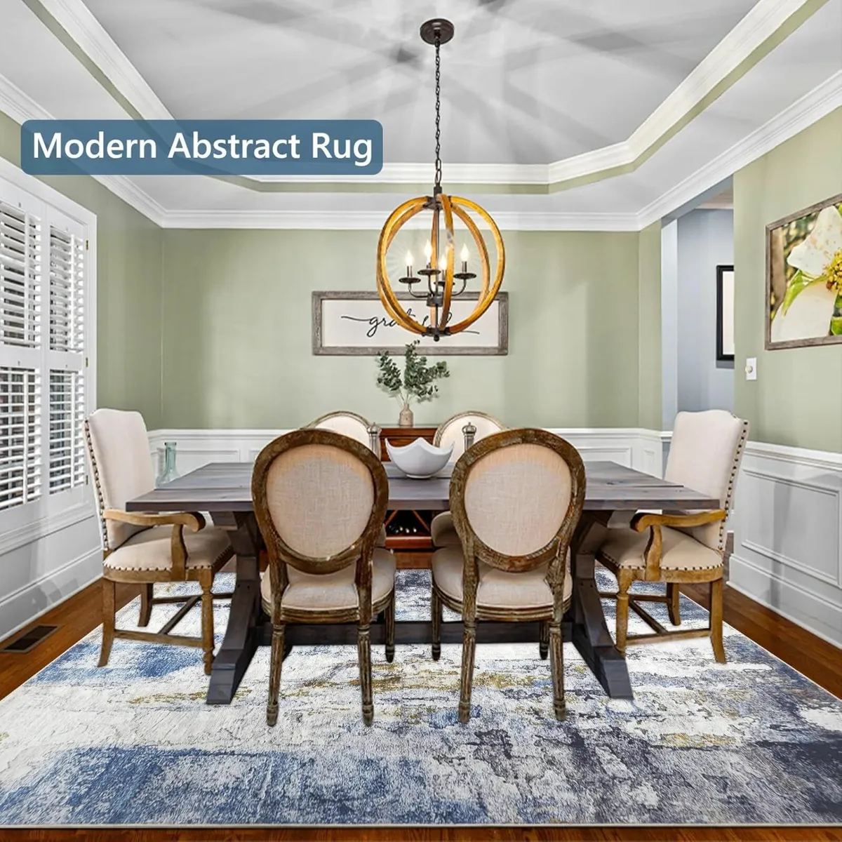 Modern Rugs Living Room Large 160x230cm Grey/Blue - Image 4
