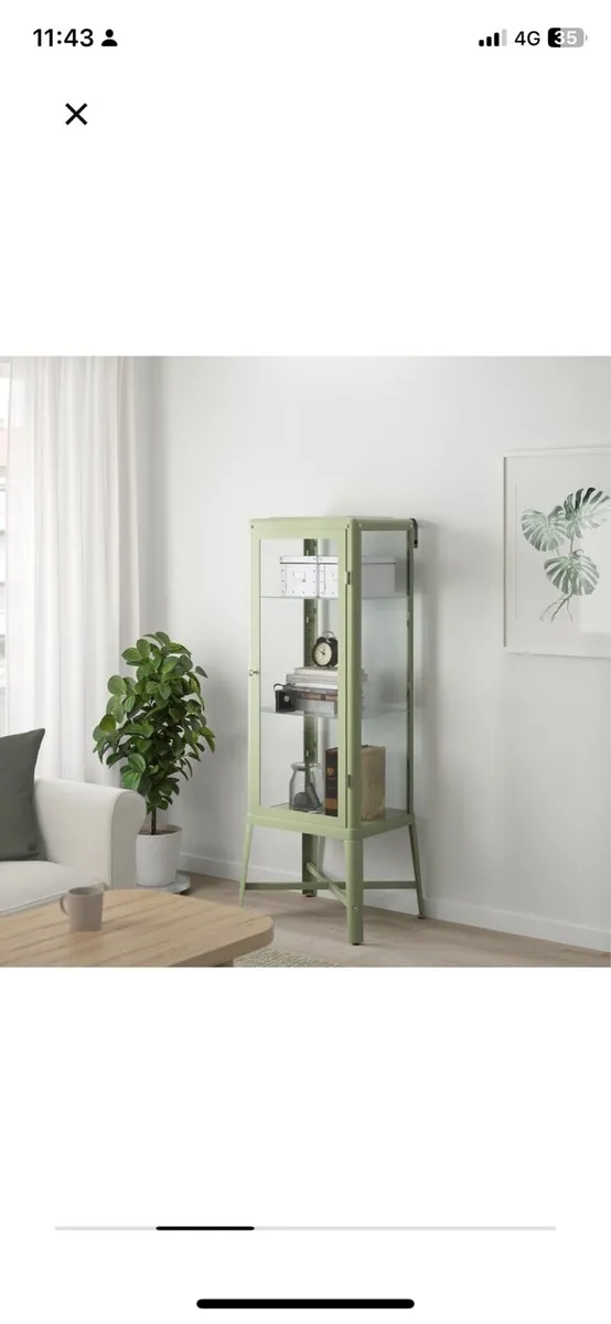 Glass Ikea cabinet in green - Image 1