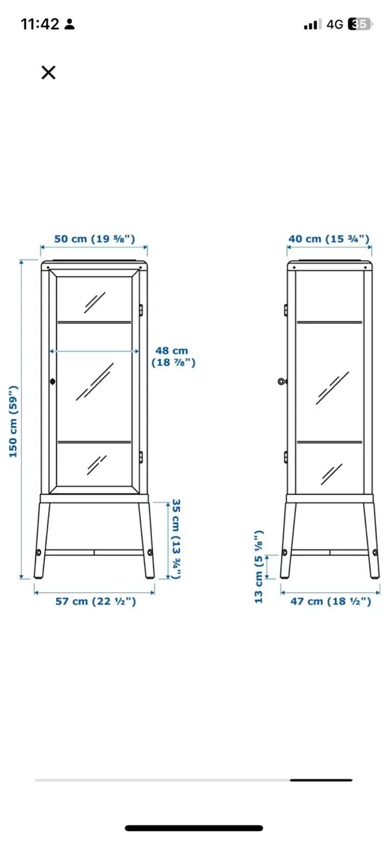 Glass Ikea cabinet in green - Image 2