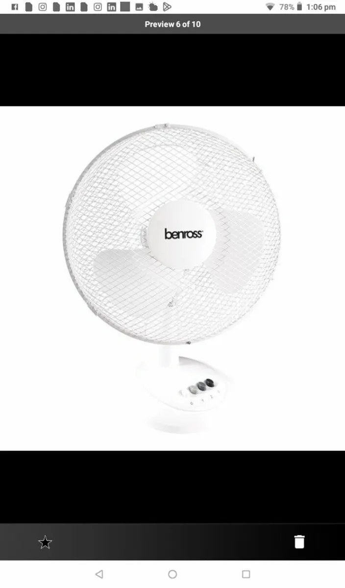 Fans Cooling 3 Speed 12 Inch StationaryOscillate - Image 3