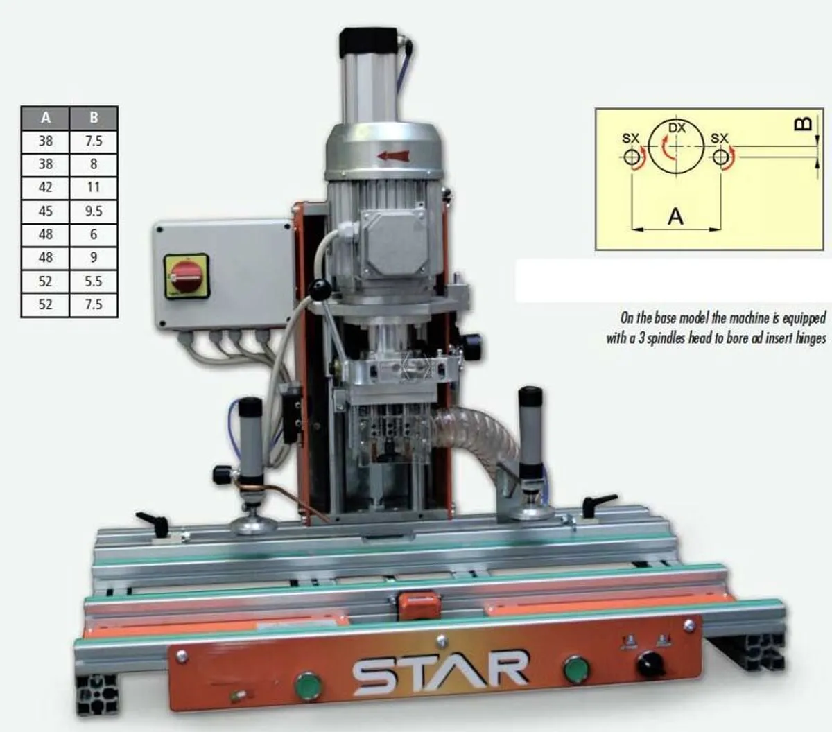 Uniholz Pneumatic Drilling Machine for Hinges - Image 1