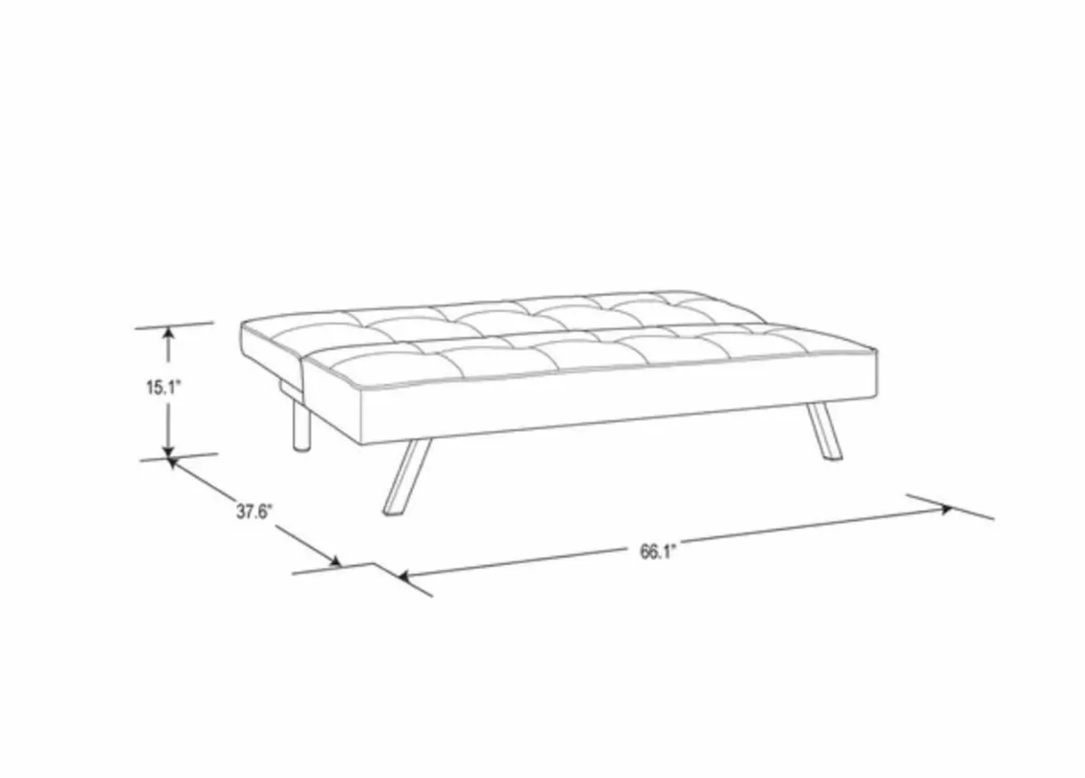 Dark grey fabric Folding 3-Seater Sofa Bed - Image 4
