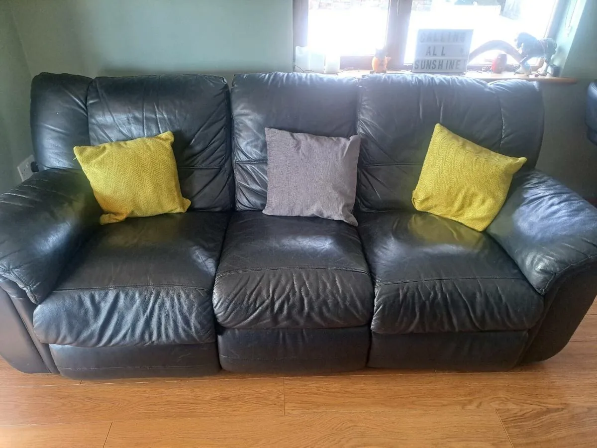 Black leather couch