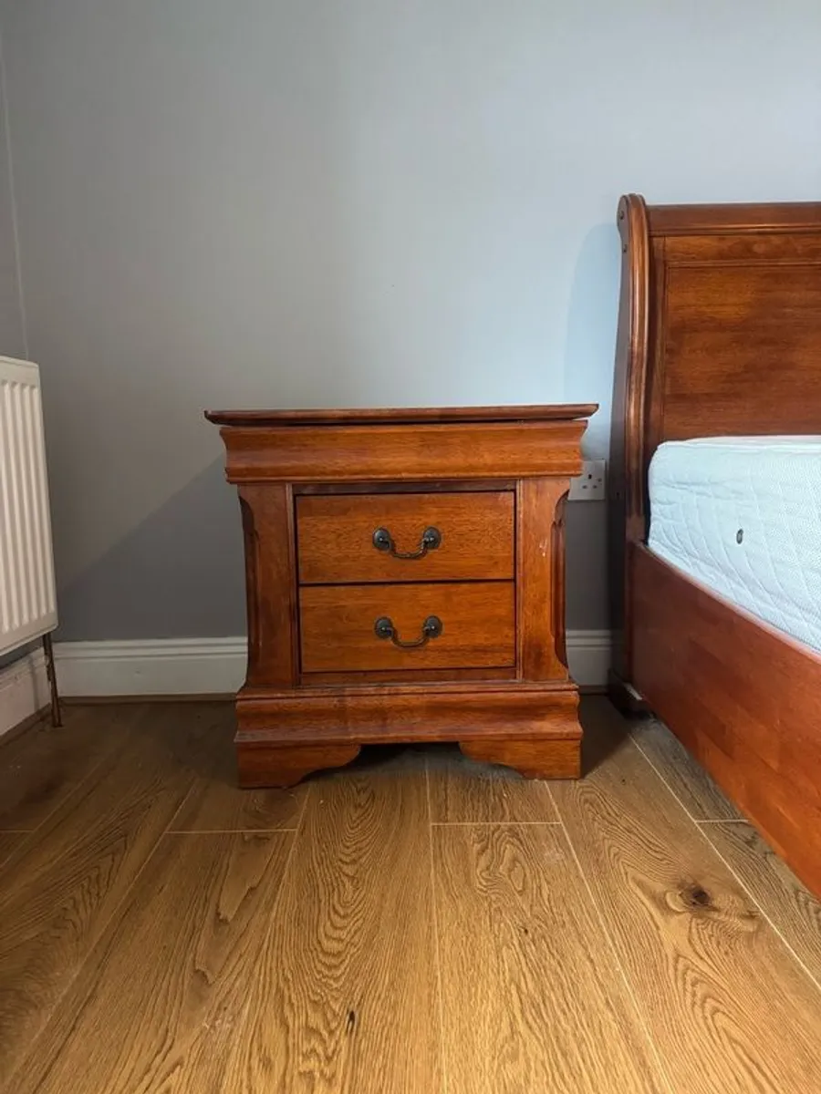 Solid Wood Bed Frame (King) + Side Lockers - Image 4