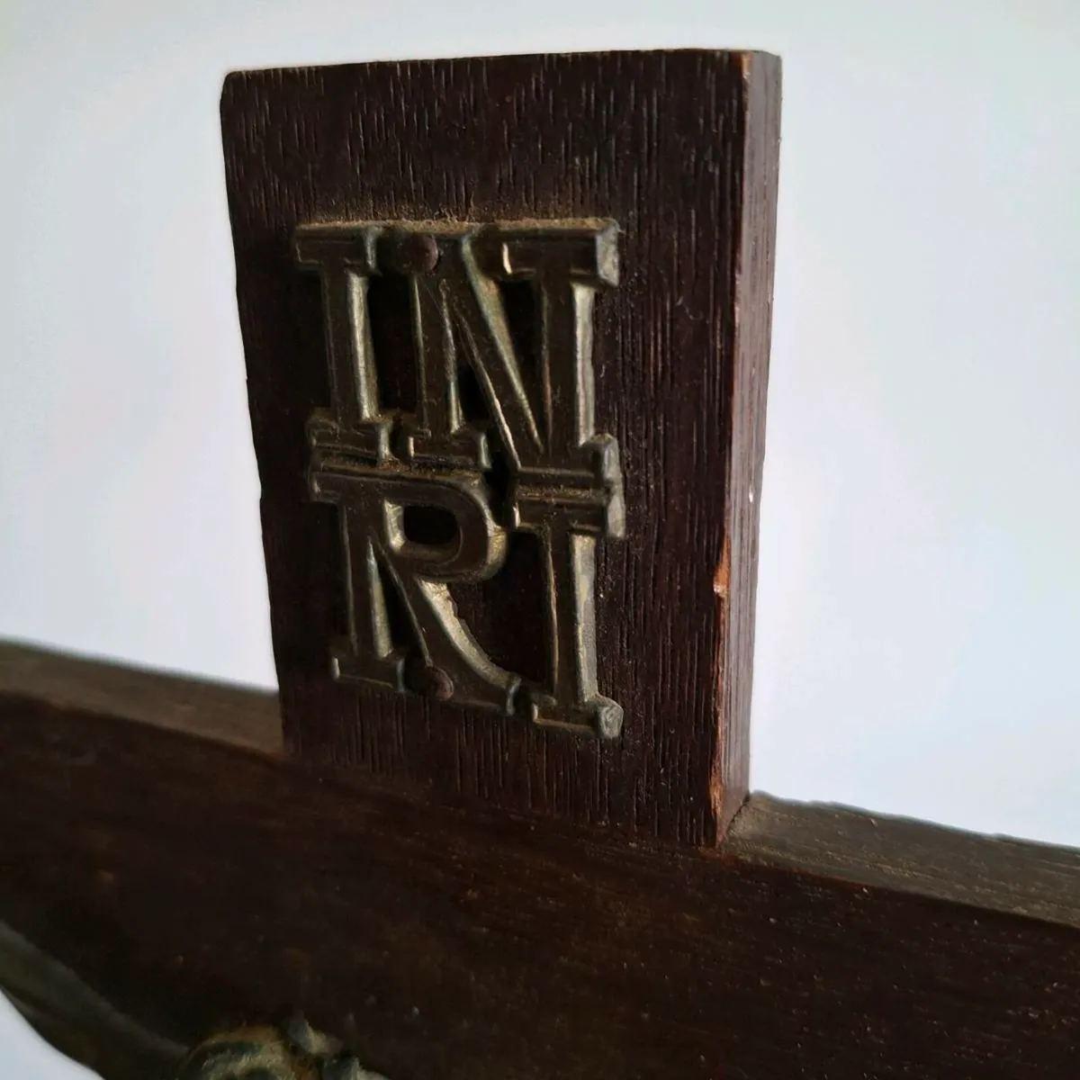 Vintage Wooden Crucifix with Metal Corpus - Image 4