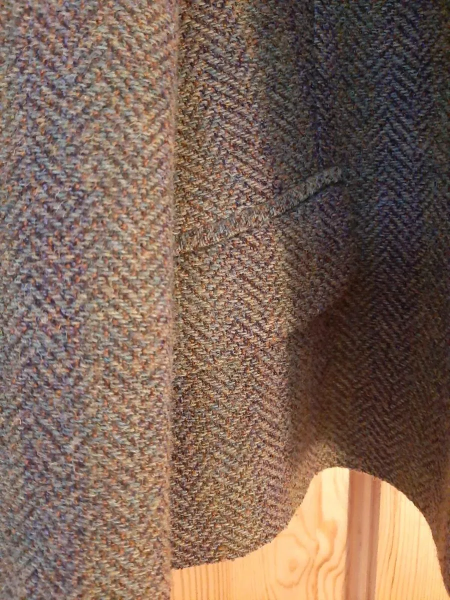 Vintage 80's herringbone wave wool short jacket - Image 3
