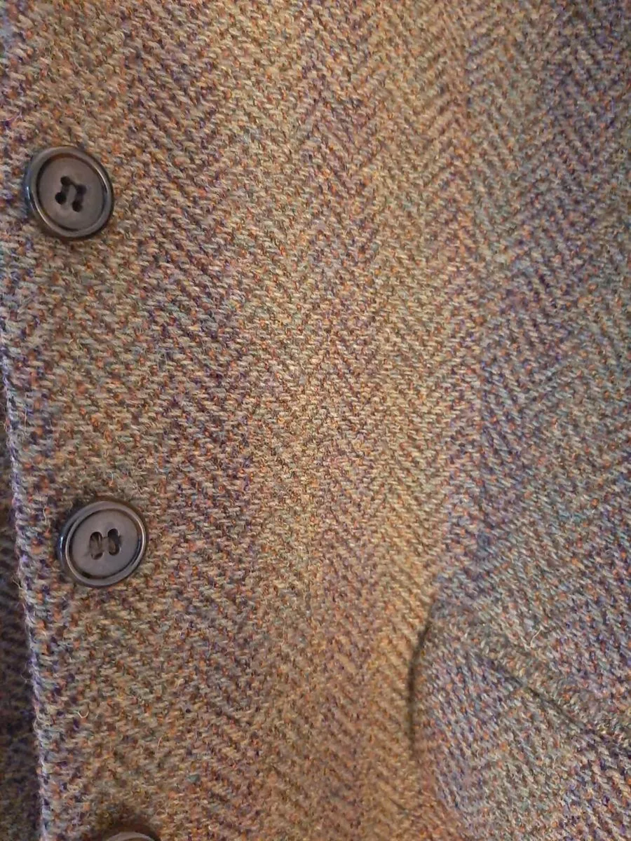 Vintage 80's herringbone wave wool short jacket - Image 4