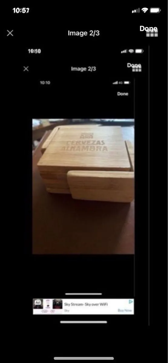 Cervezas Alhambra Timber Coaster Set - Image 2