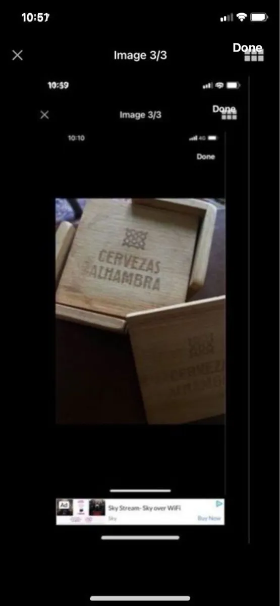 Cervezas Alhambra Timber Coaster Set - Image 3