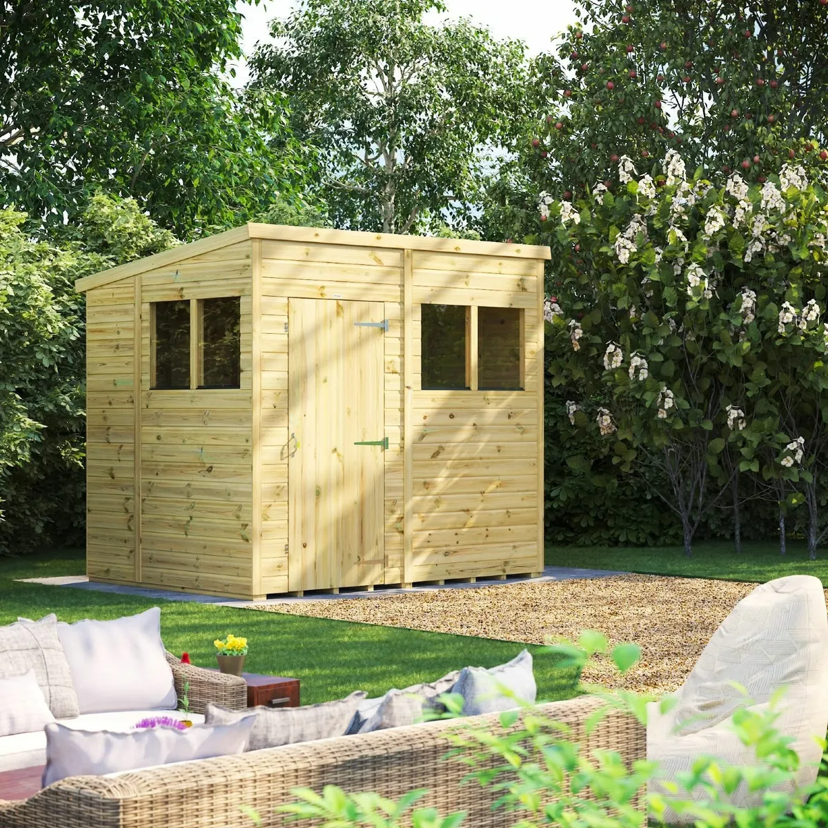 8x6  Pressure Treated Pent Garden Sheds - Image 1