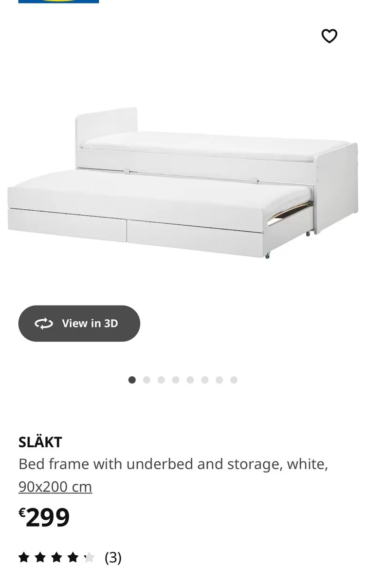 IKEA bed frame with under bed and mattress - Image 1