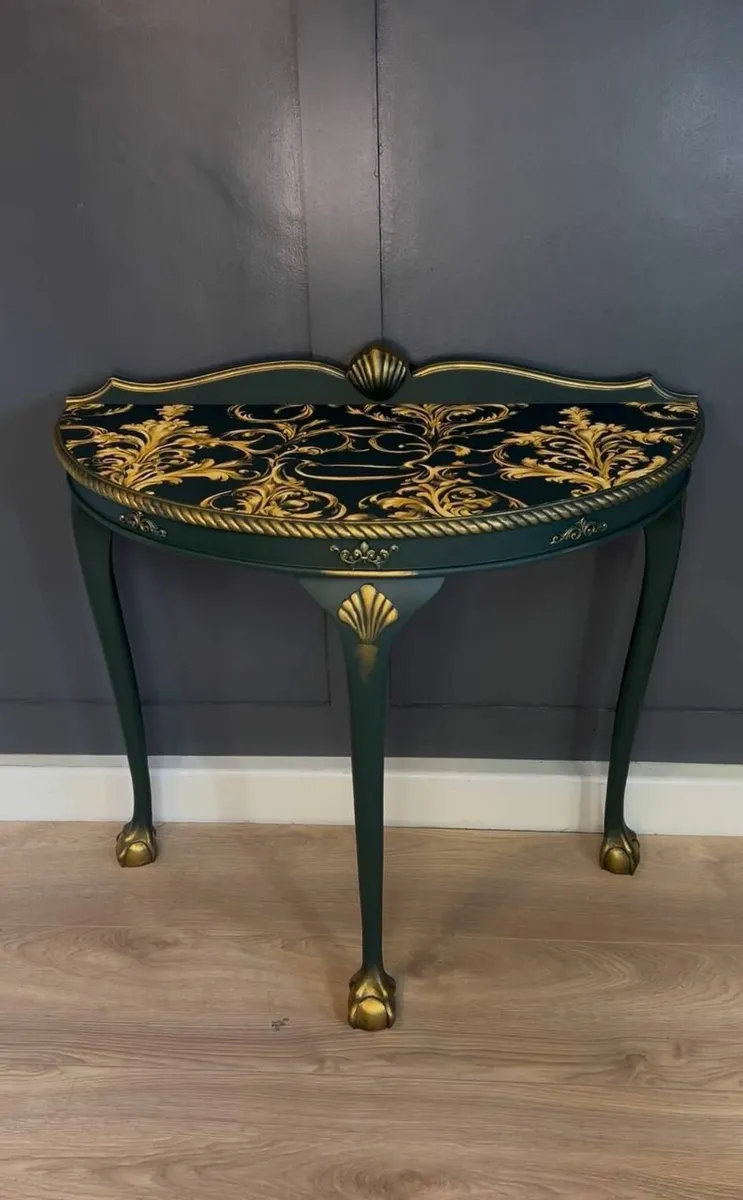 Golden Elegance Half-Moon Table - Image 4
