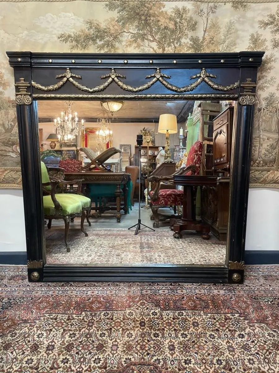 Large Regency Design Carved Overmantle Mirror - Image 1
