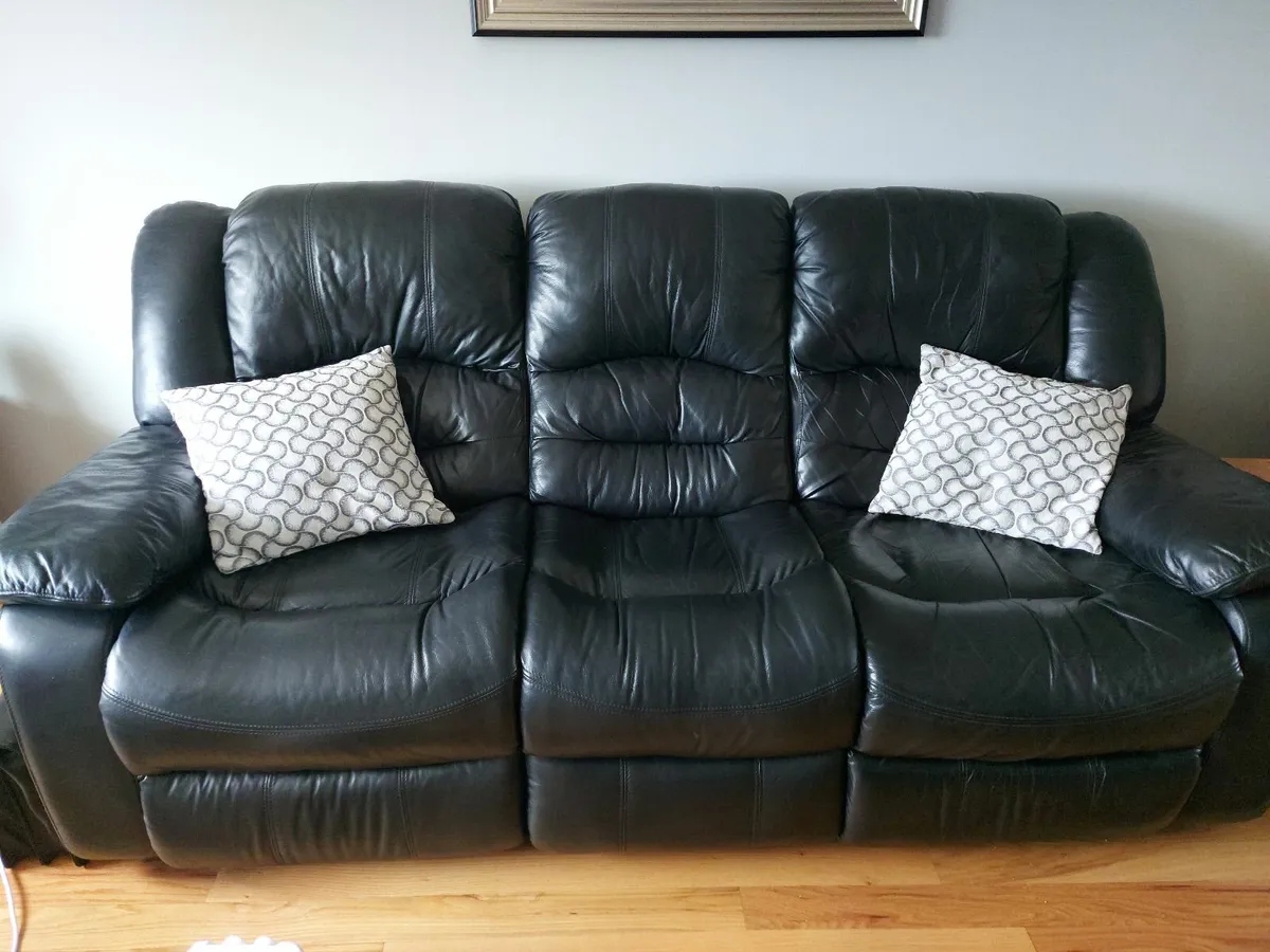 Leather 3 piece suite - Image 2
