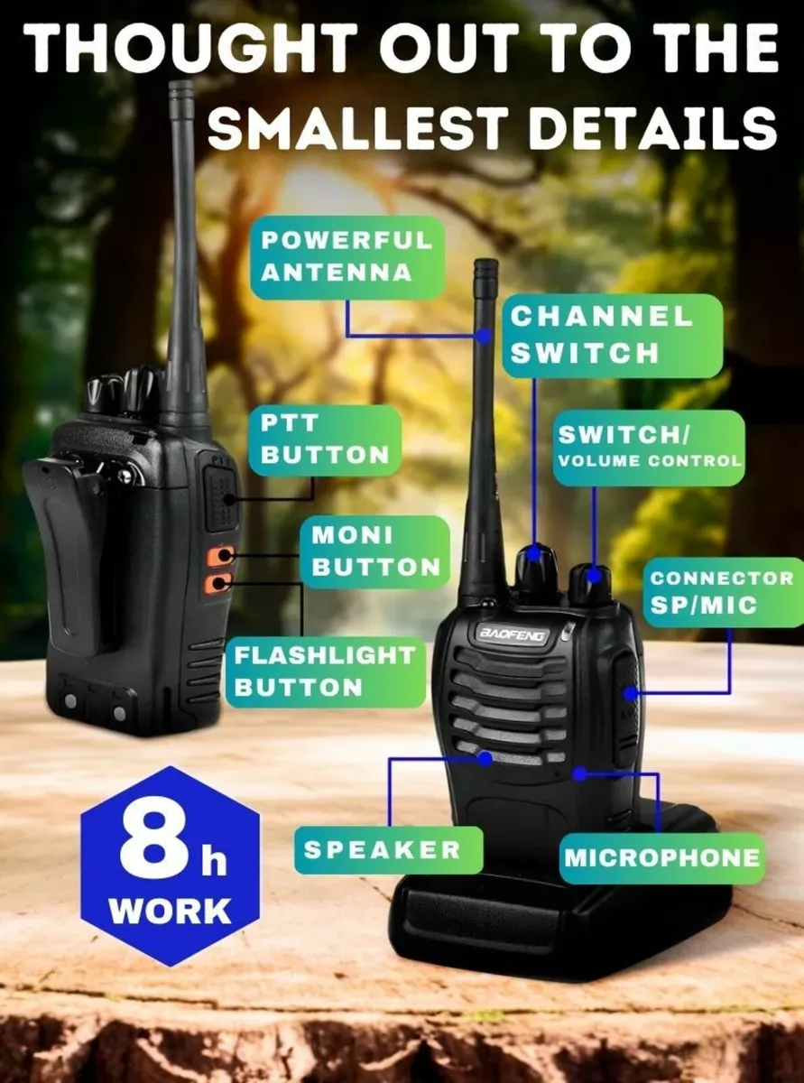 Long Range Walkie Talkie Baofeng Handheld Radios - Image 2