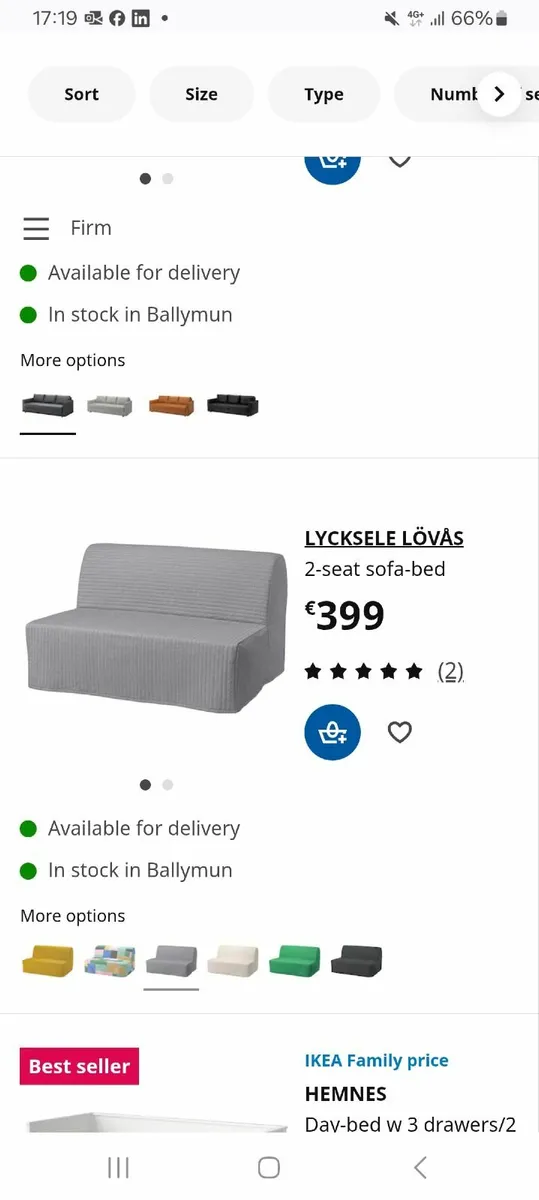 Sofa bed with cover