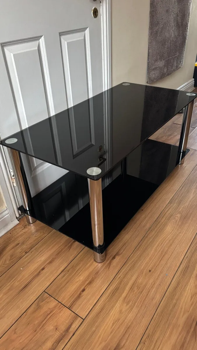 Black glass coffee table - Image 2