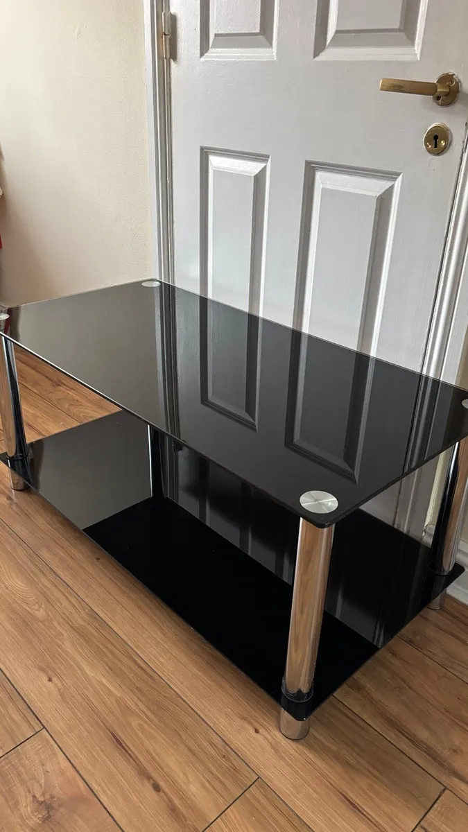 Black glass coffee table - Image 4