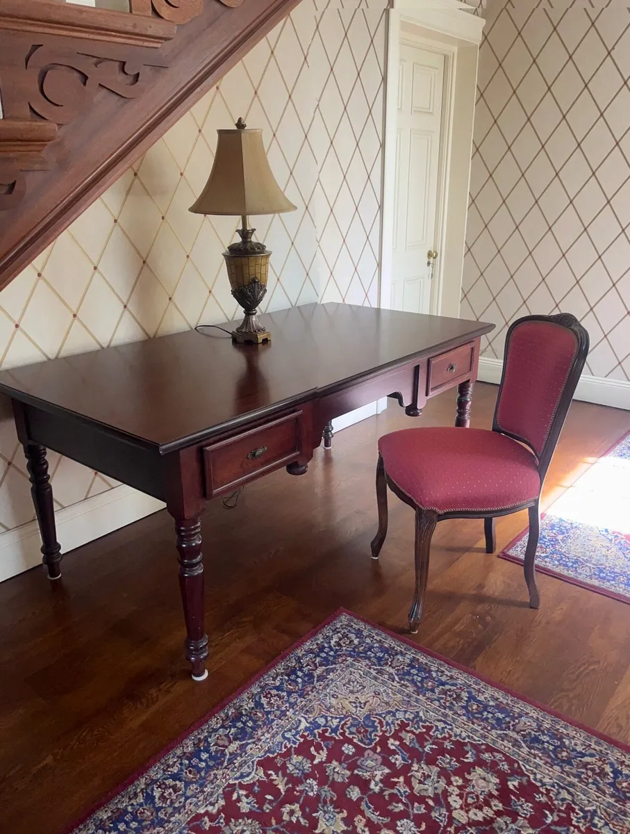 Mahogany double sided desk - Image 3