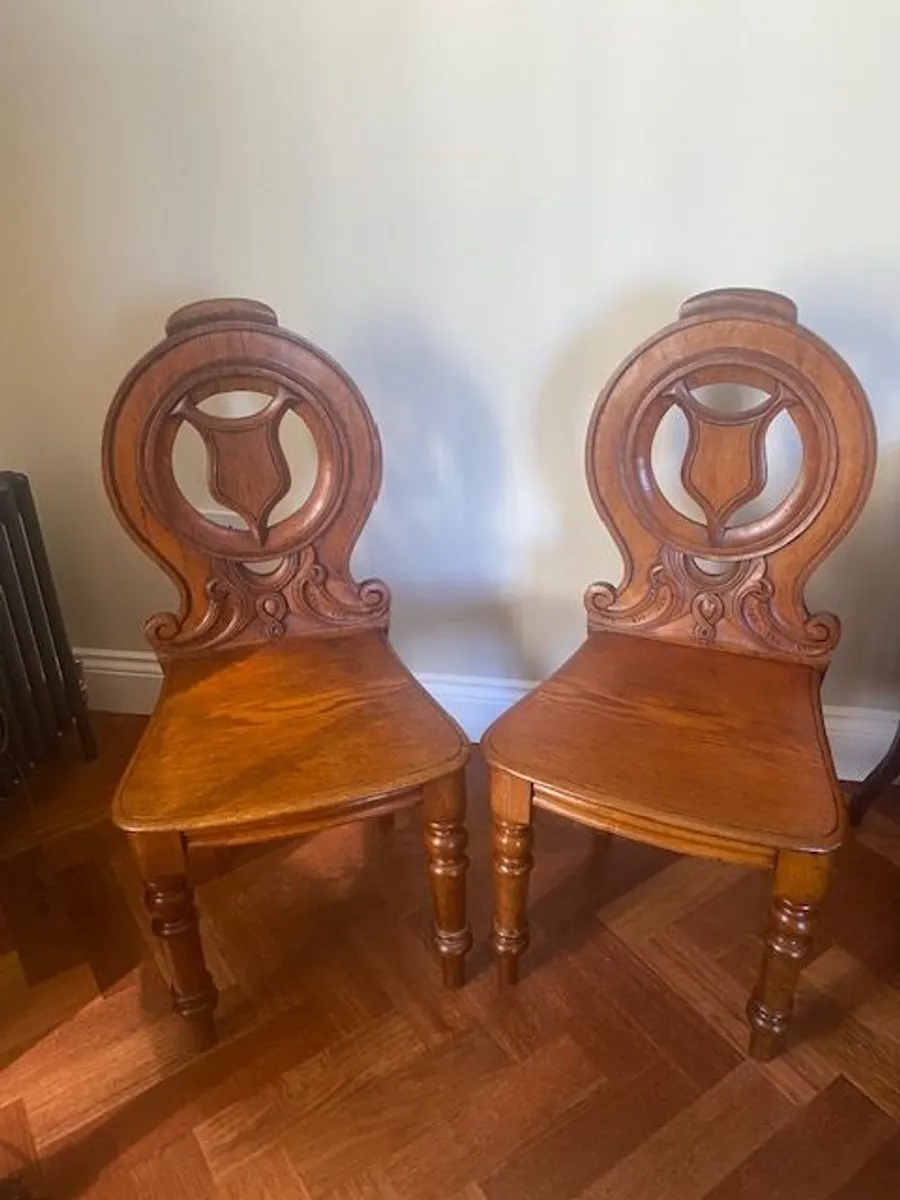 Antique Hall Chairs - Image 1