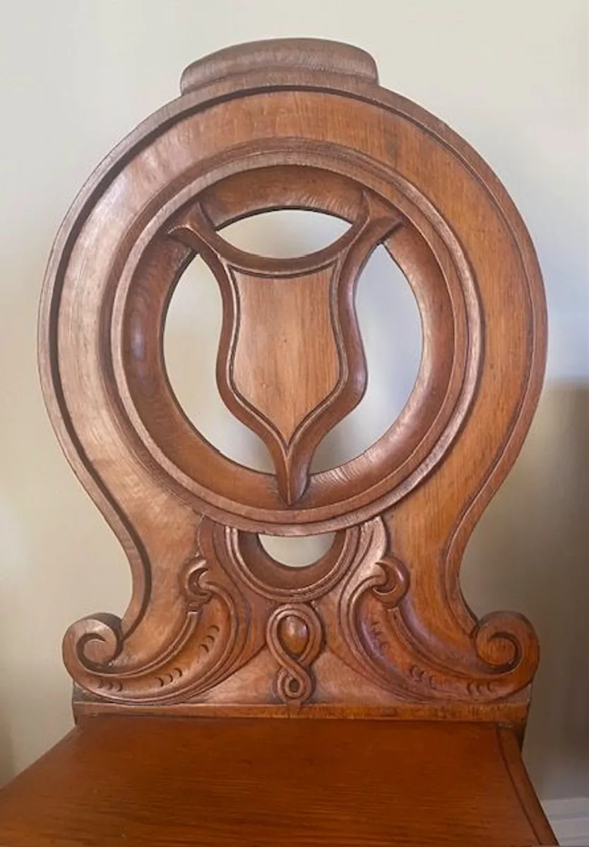 Antique Hall Chairs - Image 4