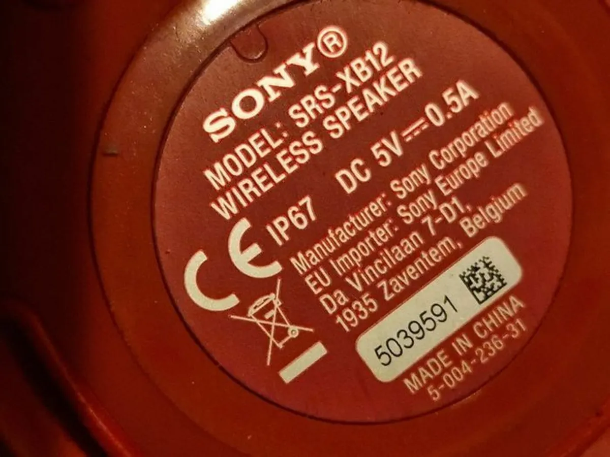 SONY Bluetooth Speaker, Model SRS-XB12 - Image 2